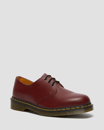 Pink / Red Men's Dr Martens 1461 Smooth Leather Oxfords Shoes | CA 603ILH